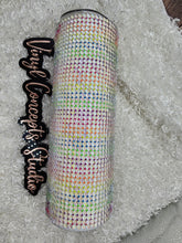 Load image into Gallery viewer, 30oz Rainbow Striped Mermaid Tear Glass Rhinestone Tumber
