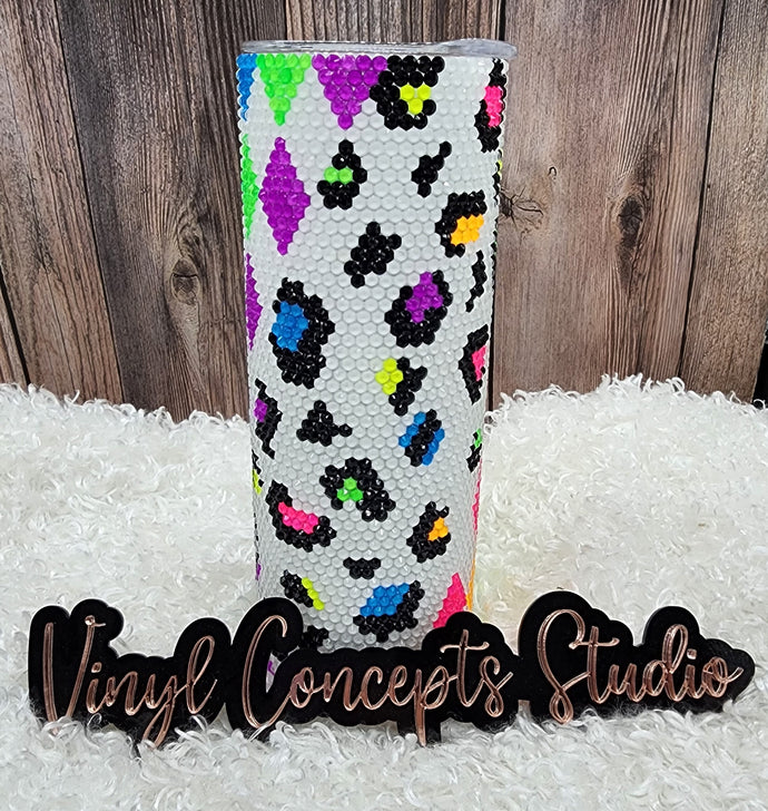 Neon Argyle 20oz stainless steel tumbler