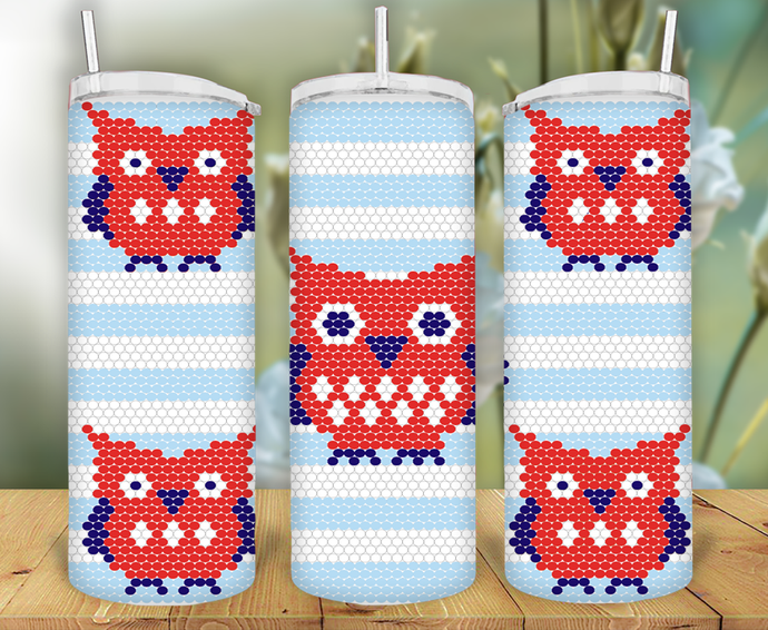 ss16/4mm 20oz Skinny Tumbler 4th of July Owls Rhinestone Template