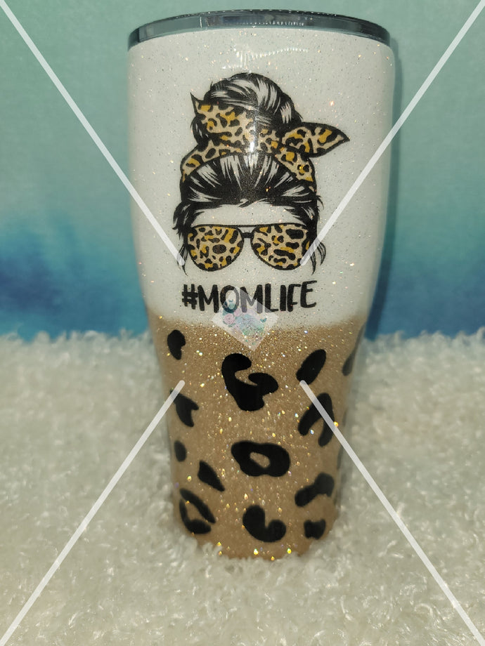 #Mom Life Leopard Tumbler