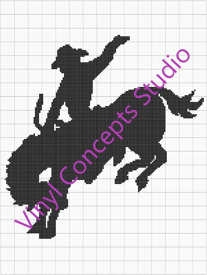 Cowboy Silhouette Crochet Pattern Graph