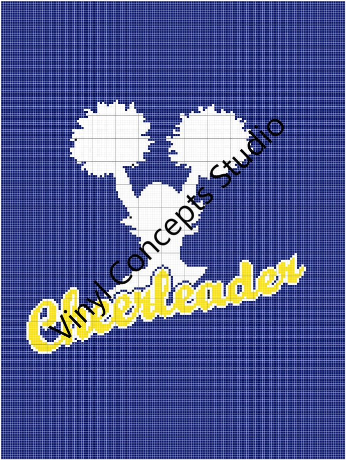 Cheerleader Blue Yellow Crochet Pattern Graph