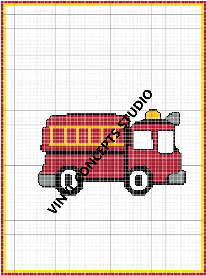 Fire Truck Crochet Pattern Graph