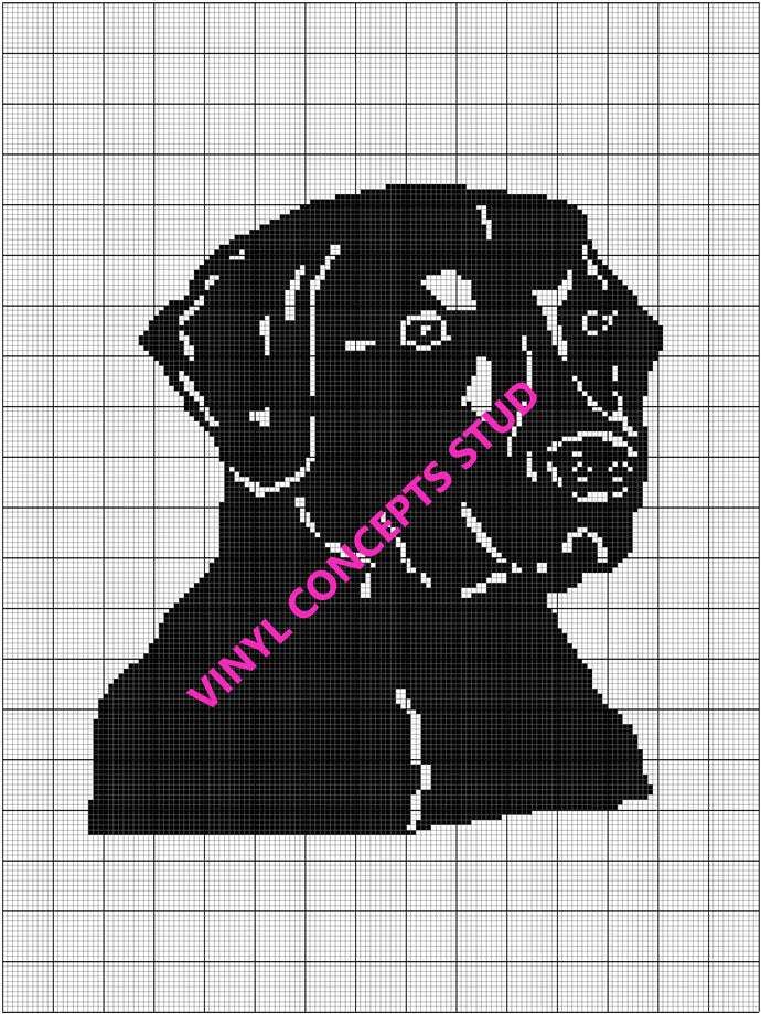 Black Lab Crochet Pattern Graph