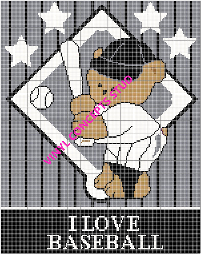 Baseball Bear Crochet Pattern Graph