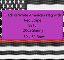 Load image into Gallery viewer, ss16/4mm 20oz Skinny Tumbler Flag with Red Stripe Rhinestone Template
